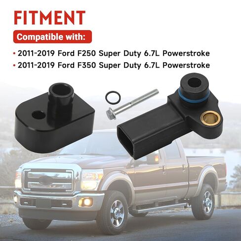 Intake Air Temperature Sensor Spacer with MAP Sensor Kit Compatible with Ford F250 F350 Super Duty 2011-2019 6.7L Diesel Replace# BC3Z-9F479-A BC3Z-9F479-B BC3Q-9F479-AD in Kuwait