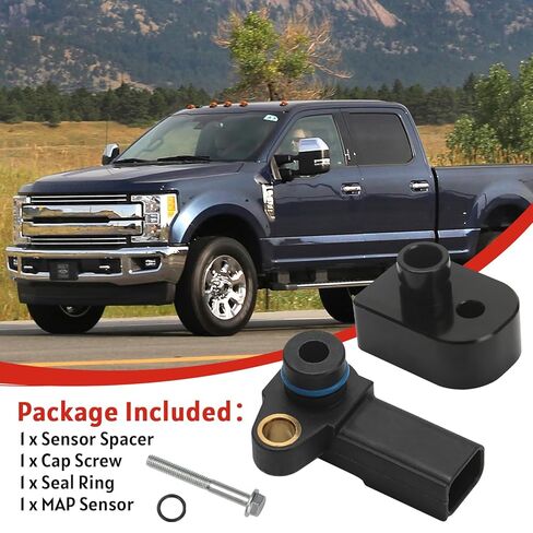 Intake Air Temperature Sensor Spacer with MAP Sensor Kit Compatible with Ford F250 F350 Super Duty 2011-2019 6.7L Diesel Replace# BC3Z-9F479-A BC3Z-9F479-B BC3Q-9F479-AD in Kuwait