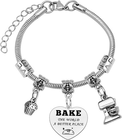 Mxrymvu Baking Lover Gift Bakers Bracelet Baking Gifts for Women Inspirational Gifts for Baker Pastry Chef Bakers Jewelry Culinary Student Gift for Christmas Birthday Graduation Thanksgiving in Saudi Arabia