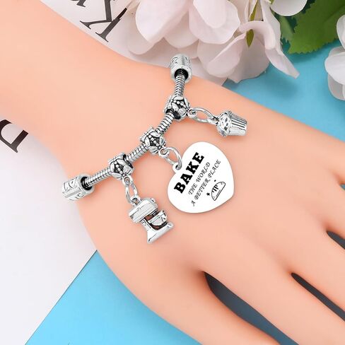 Mxrymvu Baking Lover Gift Bakers Bracelet Baking Gifts for Women Inspirational Gifts for Baker Pastry Chef Bakers Jewelry Culinary Student Gift for Christmas Birthday Graduation Thanksgiving in Saudi Arabia