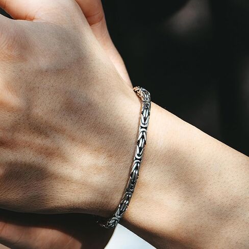 Vintage Dragon Feng Shui Bracelet, 925 Sterling Silver Double Dragon Head Bracelets for Wealth and Happiness Amulet Lucky Creative Fengshui Decor Gift for Men Women (22cm) in Saudi Arabia