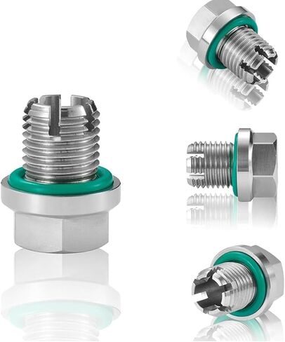 M12.1-1.75 x 15mm Oversize Piggyback Car Oil Drain Plug, Stainless Steel Drain Plug with O-Ring & Hex Wrench, Self-Tapping Oil Pan Thread Repair Nut Bolt Kit, Universal for Vehicle in Saudi Arabia