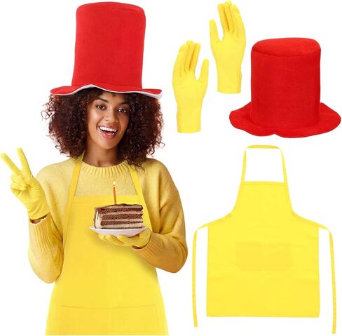 3 Pcs Funny Storybook Character Costume Reading Across America Day Wacky Outfit Accessories Red Top Hat for World Book Day Novelty Party Favors in Saudi Arabia