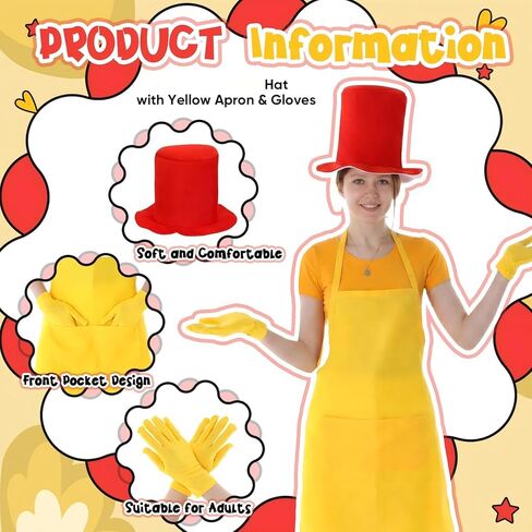 3 Pcs Funny Storybook Character Costume Reading Across America Day Wacky Outfit Accessories Red Top Hat for World Book Day Novelty Party Favors in Saudi Arabia