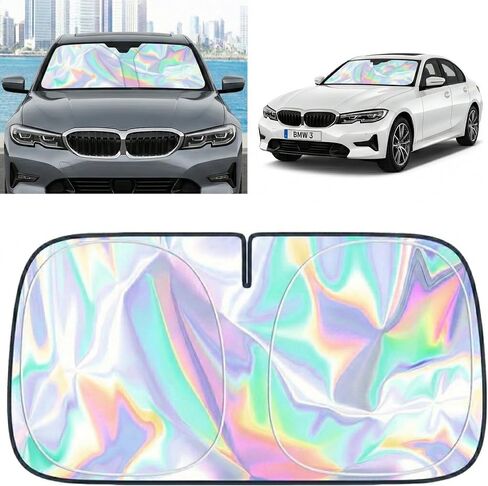 for Mazda 3 Windshield Sun Shade - Foldable Windshield Cover Sun Shade Mazda 3 2007-2025 Accessories Protect Car from Sun Rays Overlapping UV Reflective Window Sunshad in Saudi Arabia