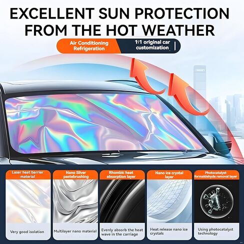 for Mazda 3 Windshield Sun Shade - Foldable Windshield Cover Sun Shade Mazda 3 2007-2025 Accessories Protect Car from Sun Rays Overlapping UV Reflective Window Sunshad in Saudi Arabia