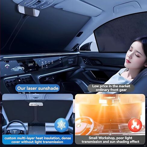 for Mazda 3 Windshield Sun Shade - Foldable Windshield Cover Sun Shade Mazda 3 2007-2025 Accessories Protect Car from Sun Rays Overlapping UV Reflective Window Sunshad in Saudi Arabia