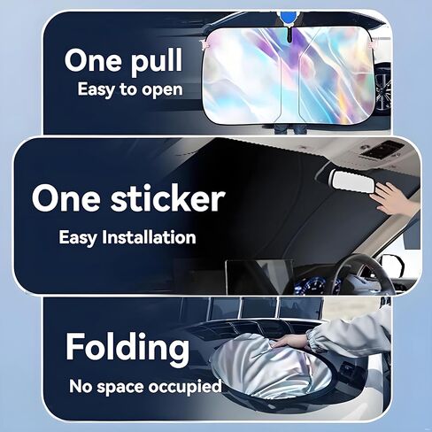 for Mazda 3 Windshield Sun Shade - Foldable Windshield Cover Sun Shade Mazda 3 2007-2025 Accessories Protect Car from Sun Rays Overlapping UV Reflective Window Sunshad in Saudi Arabia