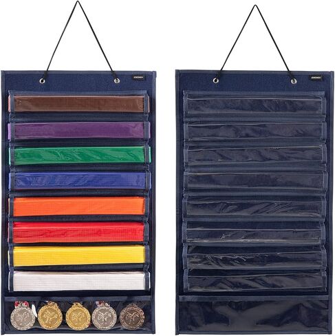 حامل حزام الفنون القتالية، عرض معلق لـ 8 أحزمة، يحمل 5 ميداليات in Kuwait