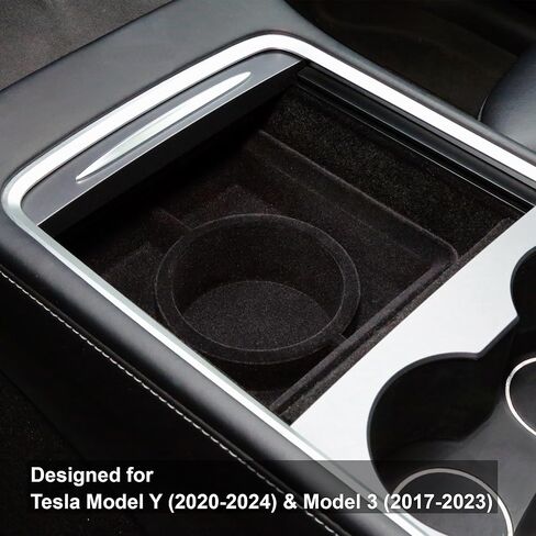 Check Model Year – Tesla Model Y & 3 Accessory – Drop-in Extra Large Car Cup Holder Insert – Fits 32oz Tumblers & Bottles Including Yeti, Hydro Flask, Simple Modern, Nalgene, ThermoFlask in Saudi Arabia