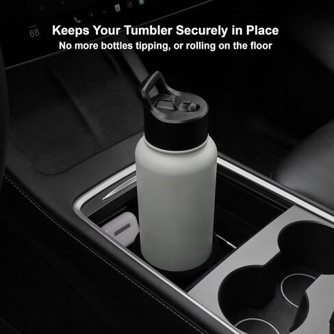 Check Model Year – Tesla Model Y & 3 Accessory – Drop-in Extra Large Car Cup Holder Insert – Fits 32oz Tumblers & Bottles Including Yeti, Hydro Flask, Simple Modern, Nalgene, ThermoFlask in Saudi Arabia
