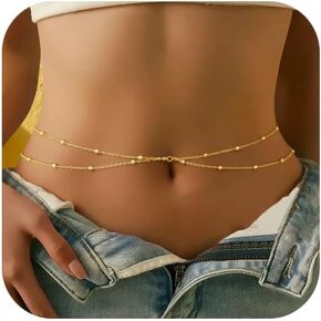 Multi-Layer Adjustable Waist Chain and Accessory Set - Women's Double-Layer Body Chain, Fashionable Body Accessories in Saudi Arabia