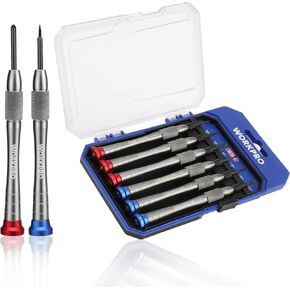 WORKPRO 6-Piece Magnetic Screwdriver Set, S2 Alloy Steel, 3 Phillips and 3 Slotted Tips Small Screwdriver Repair Tool Kit, Good for Phone, Computer, Watch, Eyeglass, Electronic in Kuwait