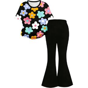 Girls Clothes 2-Piece Floral Print Top and Solid Pants 7-14 Years Teen Girls Summer Outfits in Saudi Arabia