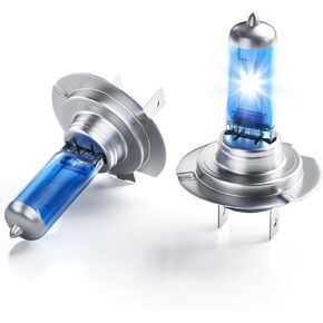 مصابيح أمامية 9003 H4، مصابيح هالوجين أمامية 12 فولت 60/55 وات، مصابيح إضاءة بيضاء ساطعة 5000 كلفن، مصابيح أمامية منخفضة الشعاع وعالية الشعاع، مصابيح أمامية للسيارات، حزمة من 2 in Kuwait
