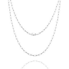 925 Sterling Silver Clasp Paperclip Chain 2/3/4/5mm Necklace for Women Men Silver Link Chain Necklace for Women 16/18/20/22/24/26/30 Inches in Kuwait