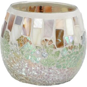 MINGZHE Mosaic Glass Tea Light Holder, Mosaic Glass Tealight Candle Bowl Colorful Tea Light Holder for Wedding Centerpieces Party Home Table Decor in Kuwait