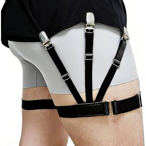 Upgraded Shirt Stays for Men & Women, Adjustable Soft & Smooth Elastic Shirt Garters with Non-Slip Locking Clips for All-Day Comfort, Keep Shirt Tucked for Military, Police, Uniform and Formal Wear in Saudi Arabia