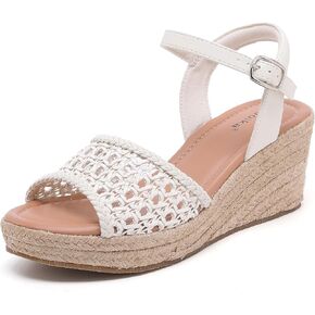 Luoika Women's Wide Width Wedge Platform Sandals. | Adjustable Ankle Strap, Wide Width, Espadrilles Wedge Heel, Memory Foam Insole, Casual Dress in Saudi Arabia