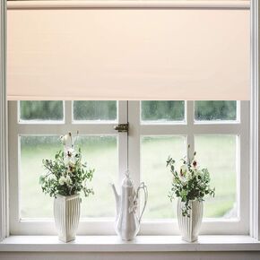 ستائر للنوافذ من الفينيل - ستائر دوارة من الفينيل سهلة التركيب للنوافذ الداخلية - تحجب الضوء والأشعة فوق البنفسجية، حرارية، قابلة للسحب للأسفل وللأعلى (المرمر، 37.25 عرض × 72 طول) in Kuwait