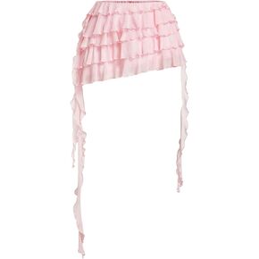 Women's Ruffle Layered Mesh Mini Skirts Y2K Asymmetrical Summer Coquette Skirt in Kuwait