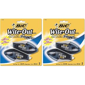 BIC Wite-Out Brand EZ Correct Grip Correction Tape, 33.5 Feet, 2-Count Pack of white Correction Tape, Fast, Clean and Easy to Use Tear-Resistant Tape Office or School Supplies in Saudi Arabia