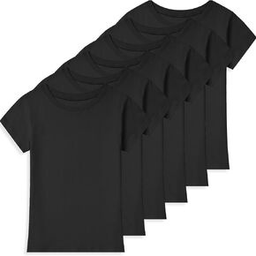 مجموعة من 6 تي شيرتات للفتيات الصغار قطن بأكمام قصيرة قمصان صيفية أساسية للمراهقين (2T-14Y) in Kuwait