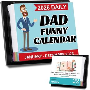 2026 Desk Calendar - Dad Calendar Jokes, 5.91" x 4.92" Dad Fuuny Calendars 2026 with 360+ Daily Jokes, Funny Gift for Dad, Gag Gifts for White Elephant, Fuuny Christmas Gifts in Saudi Arabia