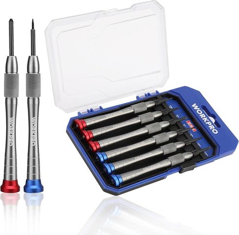 WORKPRO 6-Piece Magnetic Screwdriver Set, S2 Alloy Steel, 3 Phillips and 3 Slotted Tips Small Screwdriver Repair Tool Kit, Good for Phone, Computer, Watch, Eyeglass, Electronic in Kuwait