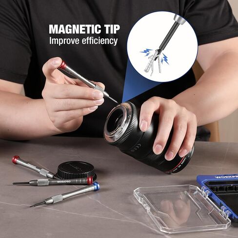 WORKPRO 6-Piece Magnetic Screwdriver Set, S2 Alloy Steel, 3 Phillips and 3 Slotted Tips Small Screwdriver Repair Tool Kit, Good for Phone, Computer, Watch, Eyeglass, Electronic in Kuwait