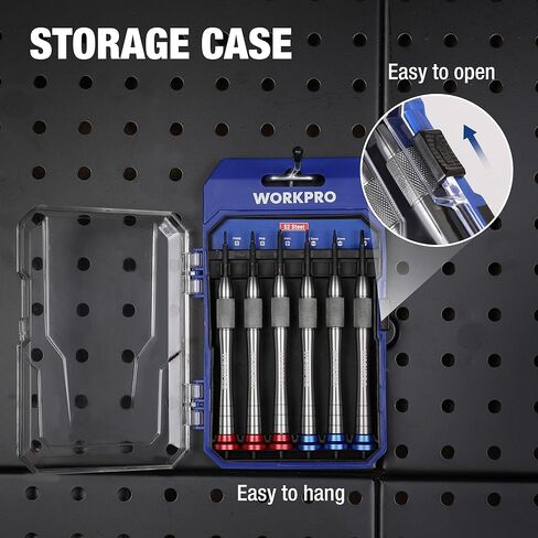 WORKPRO 6-Piece Magnetic Screwdriver Set, S2 Alloy Steel, 3 Phillips and 3 Slotted Tips Small Screwdriver Repair Tool Kit, Good for Phone, Computer, Watch, Eyeglass, Electronic in Kuwait