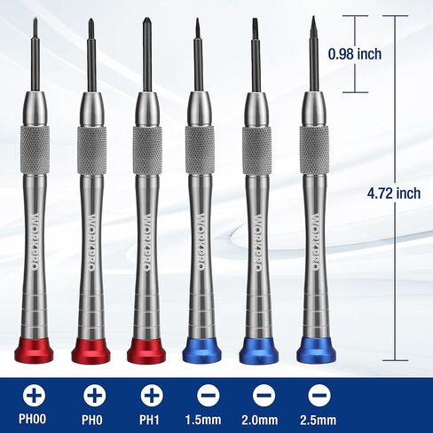 WORKPRO 6-Piece Magnetic Screwdriver Set, S2 Alloy Steel, 3 Phillips and 3 Slotted Tips Small Screwdriver Repair Tool Kit, Good for Phone, Computer, Watch, Eyeglass, Electronic in Kuwait