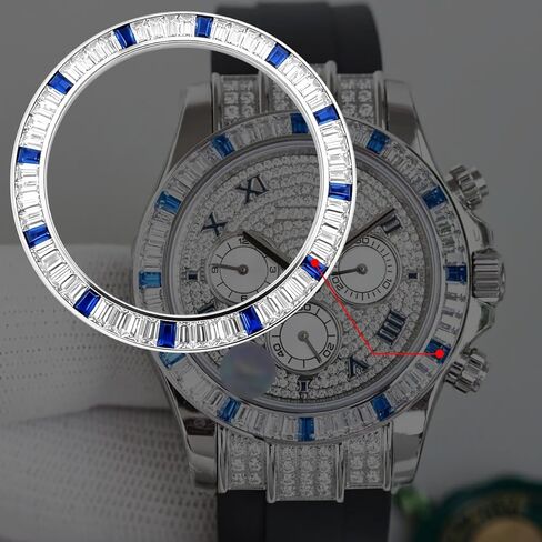 Watch Ceramic Bezel Replacement For Rolex Daytona 16520 16500 116500 116509 116520 With Diamonds Engrave 39.3 * 31.5 * 2.6mm in Saudi Arabia