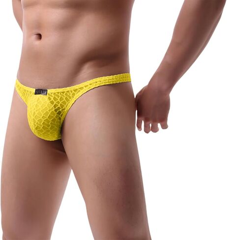 Mens Thong Underwear Male Lace G String Sissy Clothes Breathable Panties in Saudi Arabia