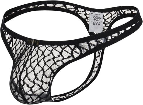 Mens Thong Underwear Male Lace G String Sissy Clothes Breathable Panties in Saudi Arabia