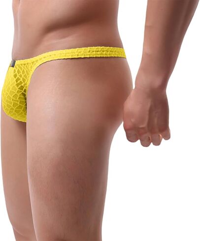 Mens Thong Underwear Male Lace G String Sissy Clothes Breathable Panties in Saudi Arabia