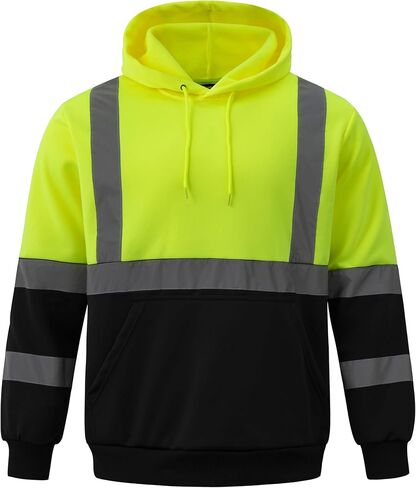كنزة صوفية بغطاء للرأس عاكسة للضوء من Wantdo Hi Vis للرجال مع جزء سفلي أسود in Saudi Arabia