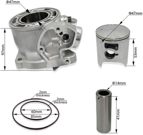 Motorcycle Cylinder Kit Piston Ring Pin Bearing Pad Gasket Seal 85cc Compatible With SX85 2013-2017 TC85 2014-2017 XN85 in Saudi Arabia