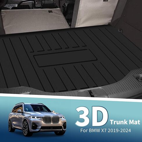 Flat Face Cargo Liner Rear Trunk Mat Trunk Cargo Luggage Boot Tray Mat Vertical Stripes Pattern for BMW X7 (G07) 2019-2025 Anti-Slip in Saudi Arabia
