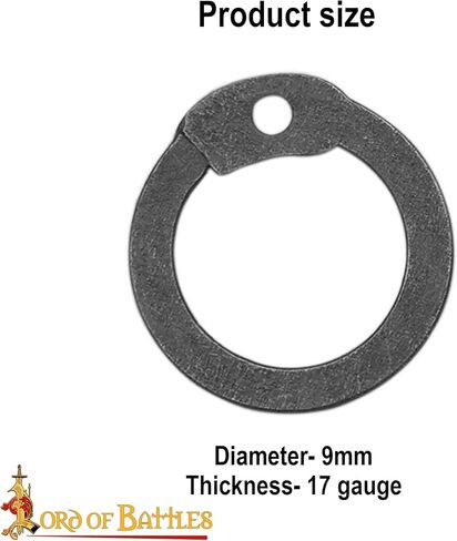 Lord of Battles Loose Rings Medieval Style Chainmail Armor Rings for Historical Re-enactments LARP, Cosplay, SCA (9mm 17 Gauge, Flat Rings with Round Rivets) in Saudi Arabia