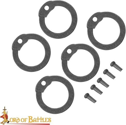 Lord of Battles Loose Rings Medieval Style Chainmail Armor Rings for Historical Re-enactments LARP, Cosplay, SCA (9mm 17 Gauge, Flat Rings with Round Rivets) in Saudi Arabia