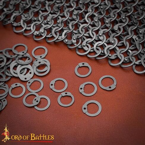 Lord of Battles Loose Rings Medieval Style Chainmail Armor Rings for Historical Re-enactments LARP, Cosplay, SCA (9mm 17 Gauge, Flat Rings with Round Rivets) in Saudi Arabia