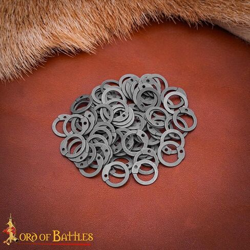 Lord of Battles Loose Rings Medieval Style Chainmail Armor Rings for Historical Re-enactments LARP, Cosplay, SCA (9mm 17 Gauge, Flat Rings with Round Rivets) in Saudi Arabia