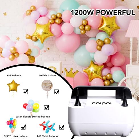 Balloon Electric Inflator Pump Kit Fast Inflation for Birthday/Wedding Parties/Travel Storage | 110V~120V, 1200W, Panda Pump, 1 Set in Saudi Arabia