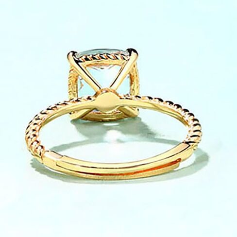 14K Solid Gold over S925 Natural Pink Quartz Lotus Stone Ring,Elegant Minimalist Cushion Cut Twisted Open Pink Stone Ring, Elegant Gemstone Jewelry for Women in Saudi Arabia