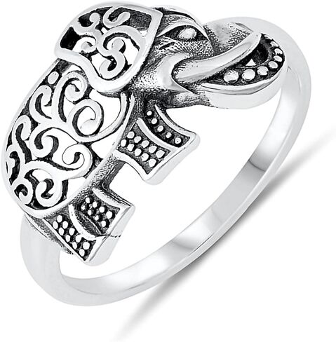 الصلبة 925 الفضة الاسترليني 11mm بالي تخريمية الفيل الدائري in Kuwait