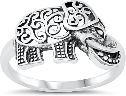 الصلبة 925 الفضة الاسترليني 11mm بالي تخريمية الفيل الدائري in Kuwait