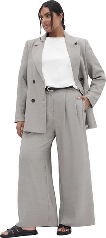 City Chic Women's Plus Size Pants - Hailey Check in Kuwait
