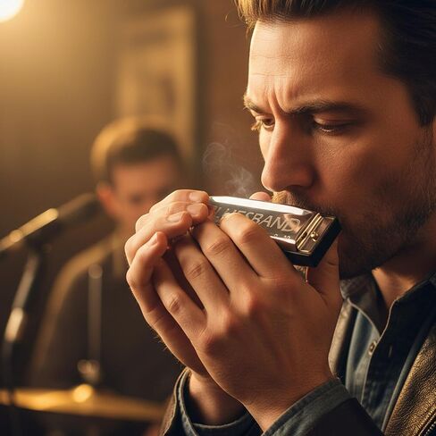 Hohner Blues Band Harmonica - حزمة مفتاح C مع حافظة بسحاب، ودليل تعليمات، وقماش تلميع Austin Bazaar in Kuwait
