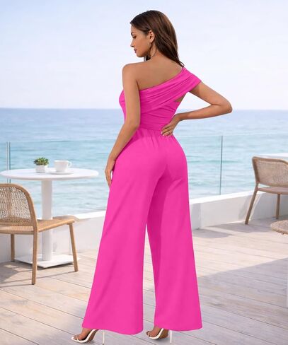 Knowfashionstyle بذلة للنساء متأنق قبالة الكتف عادية بنطال ذو قصة أرجل واسعة حللا رسمية حفلة مثير قطعة واحدة وتتسابق in Kuwait
